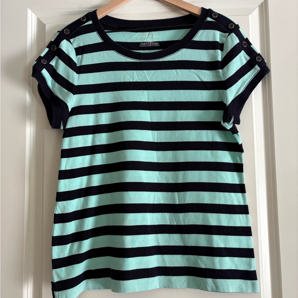 Talbots Stretch Weekend Tee Women’s Top - Picture 2 of 5